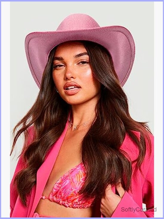 Holographic Glitter Cowgirl Hat for Women Costume Party Western Cowboy Hat M/L main image 4